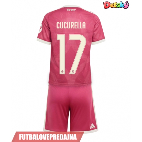 Lacne Dětský Futbalové dres Real Madrid Marc Cucurella #17 2026-27 Krátky Rukáv - Tretina (+ trenírky)